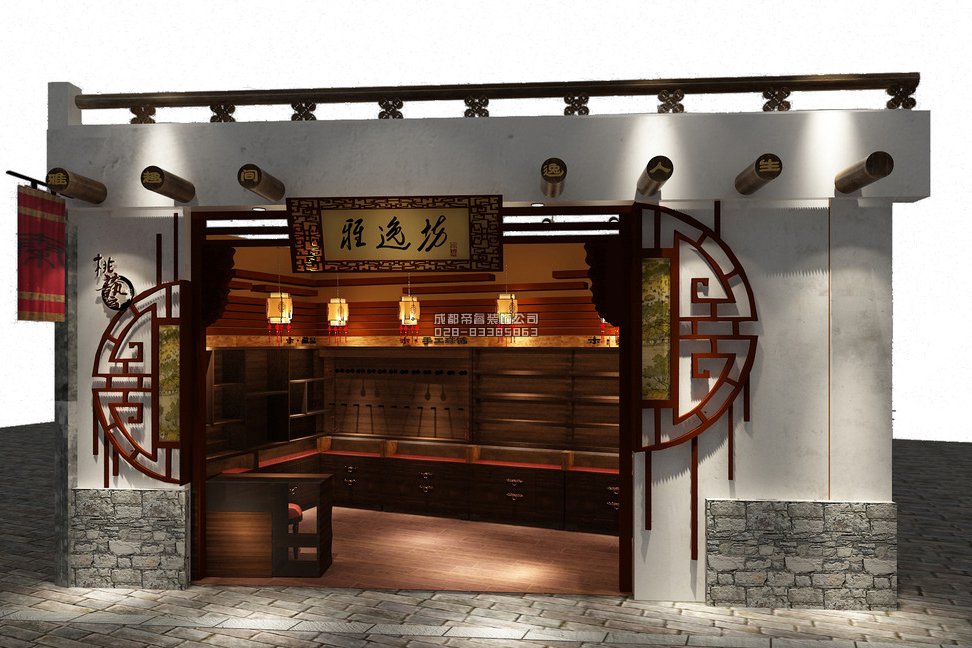 成都古玩店鋪門(mén)頭怎樣裝修設計才好？