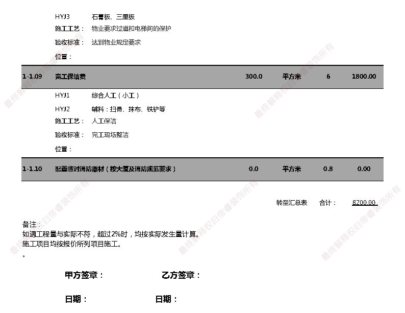 汗蒸館裝修預算表第二頁(yè)